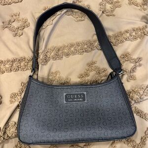 Guess Dark Gray Monogram Shoulder Bag
